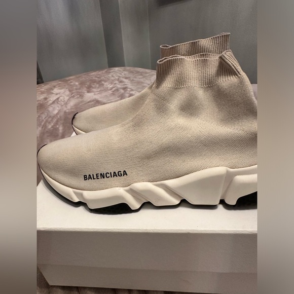 Balenciaga sock sneakers in white womens size 12 men’s size 10 - Picture 1 of 13